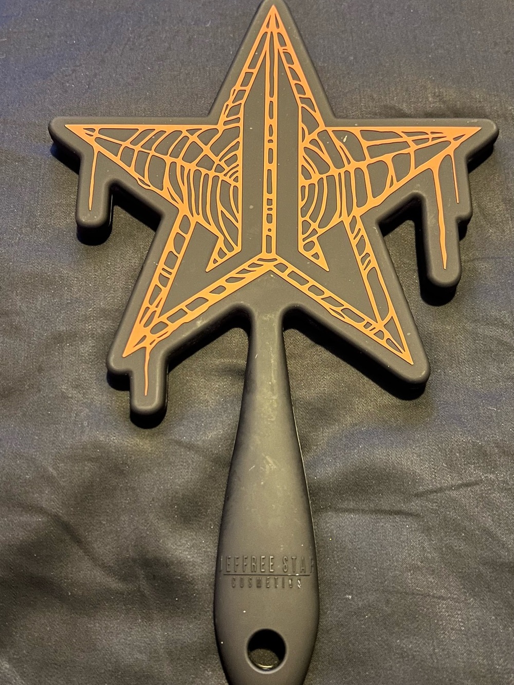 Jeffree Star Limited Edition Black & Orange Halloween Spiderweb Star Hand Mirror
